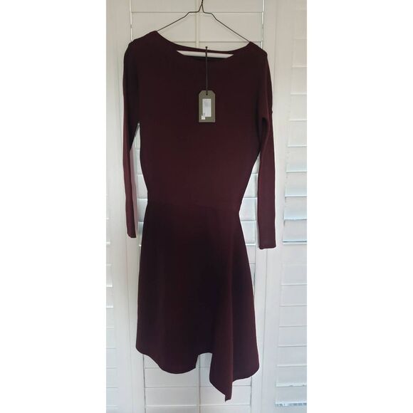 ALL SAINTS SUKE DRESS DARK RUST RED SWEATER RIBBED NWTD SIZE S - Picture 8 of 11